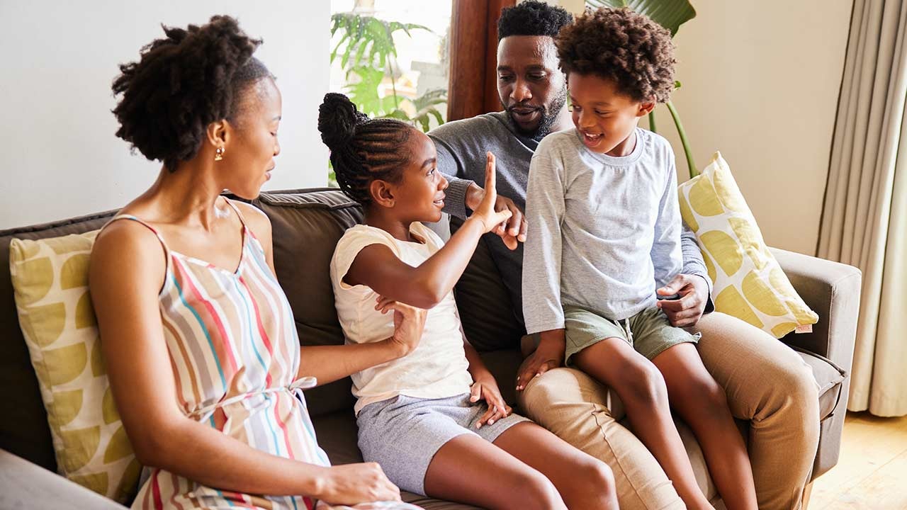 Family playing together